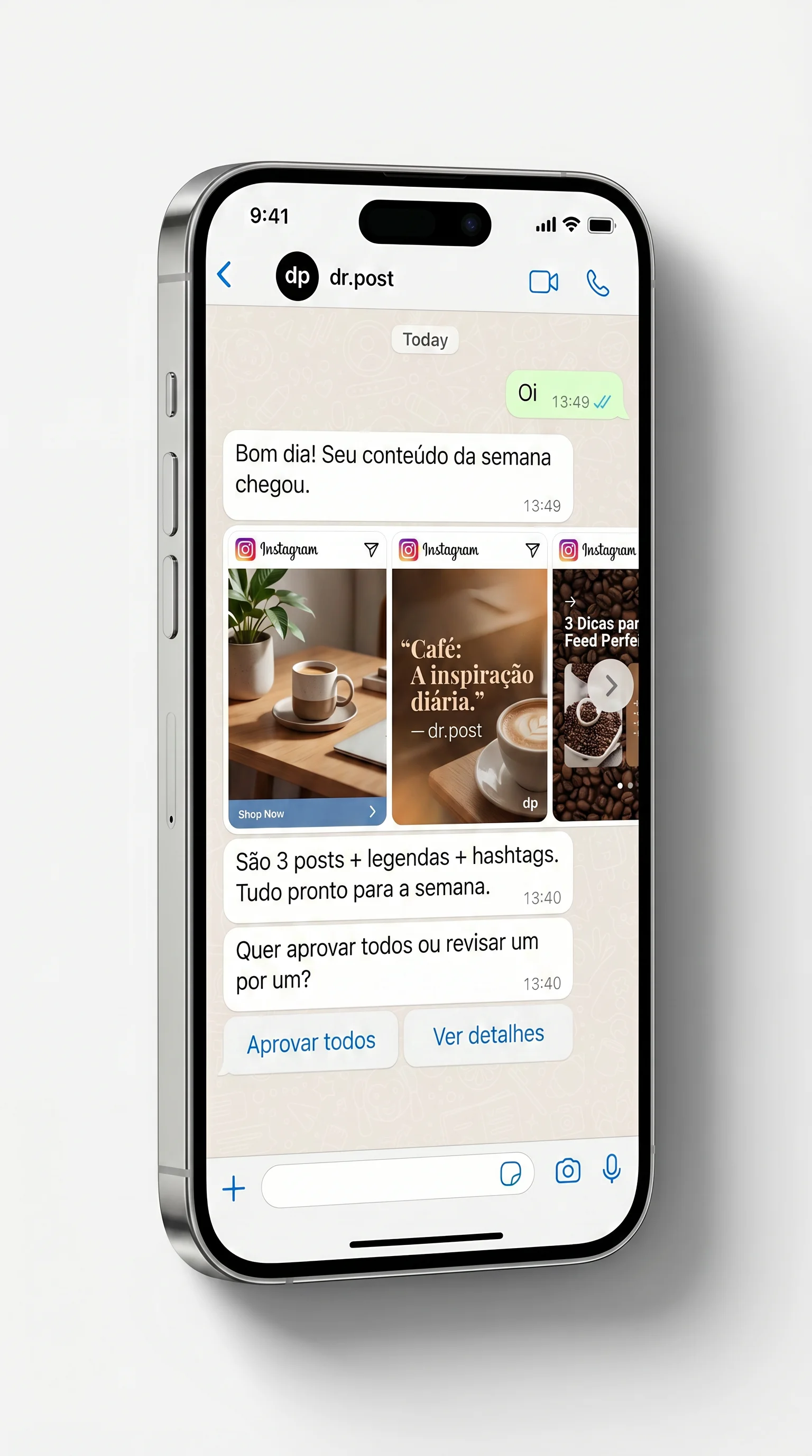 Dr.Post entregando conteúdo semanal no WhatsApp